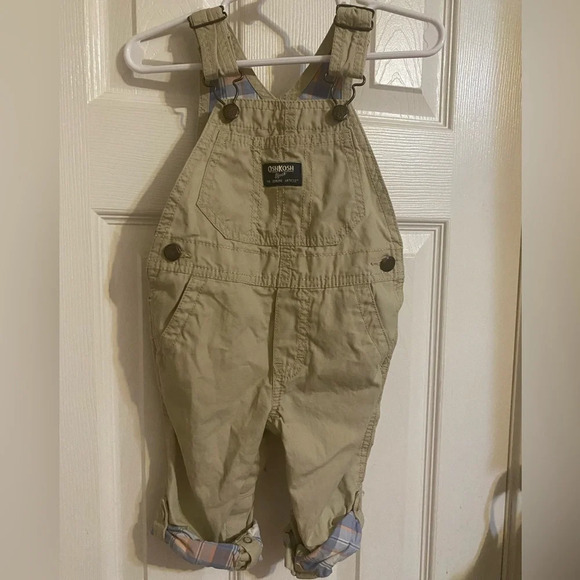 Oshkosh B’Gosh Khaki Overalls - Picture 1 of 7